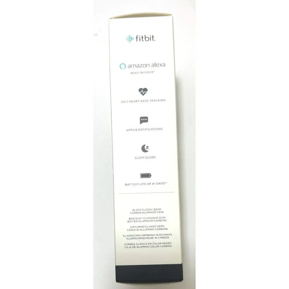New Fitbit Versa Black Gray 2 Health and Fitness Smartwatch Sealed in Box